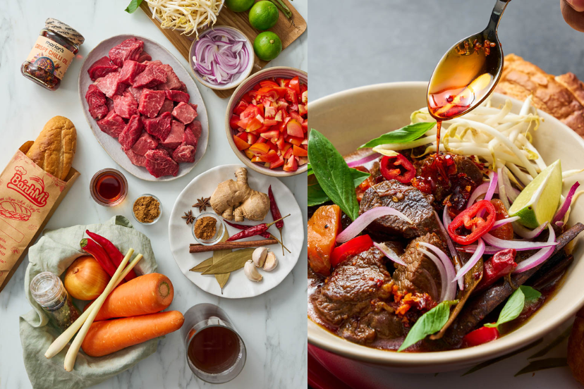  A variety of authentic Vietnamese spices and fresh herbs including star anise, cinnamon, and lemongrass used for seasoning.